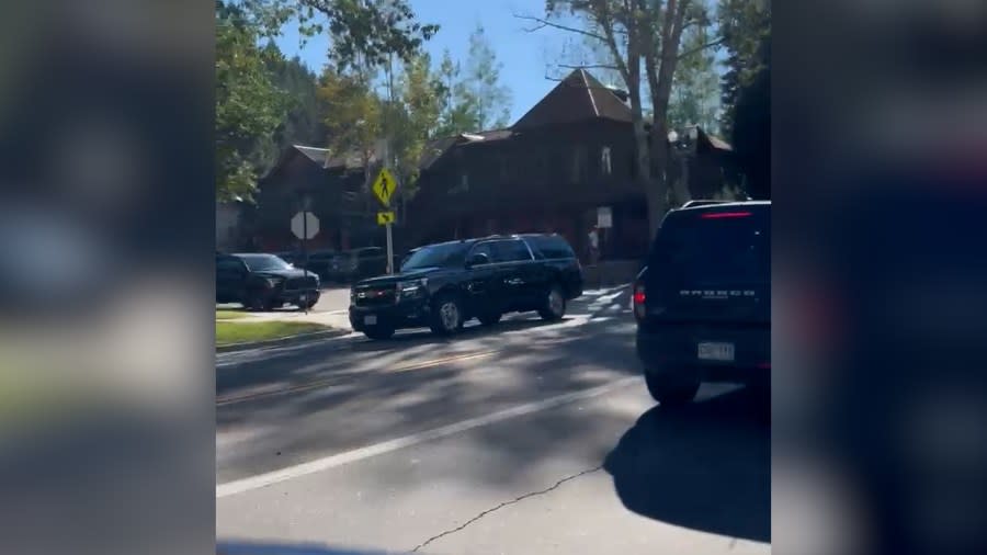 Donald Trump's motorcade traveling through Aspen, courtesy Michael Quintanilla