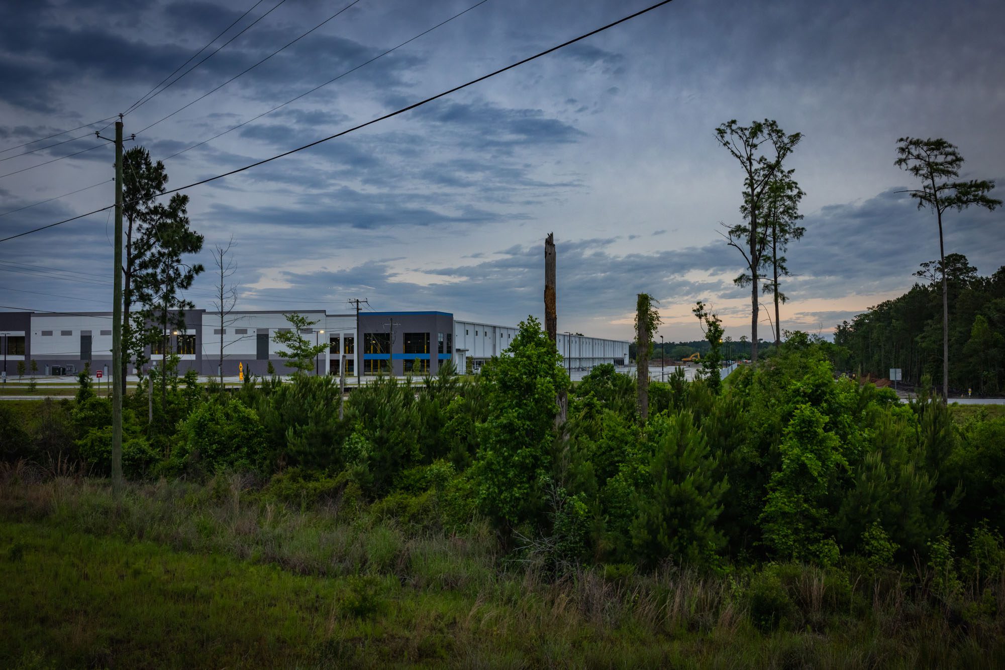 A warehouse is pictured.