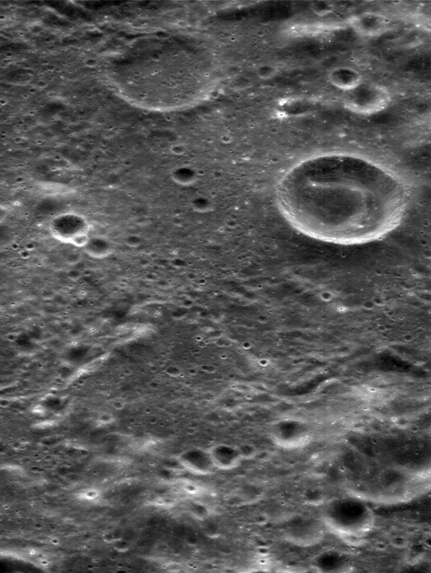 black and white image of the moon.