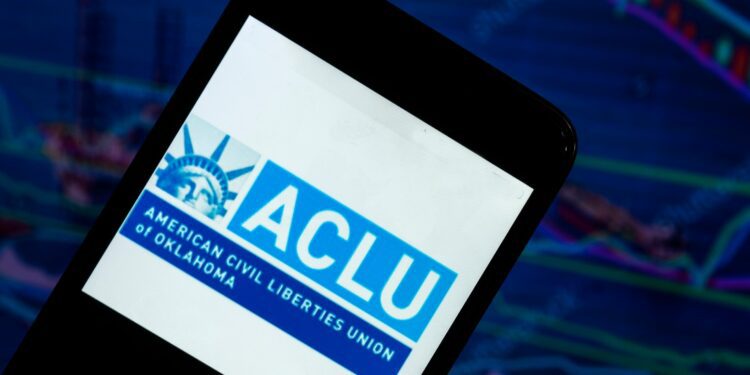 PHOTO: The American Civil Liberties Union logo seen displayed on a