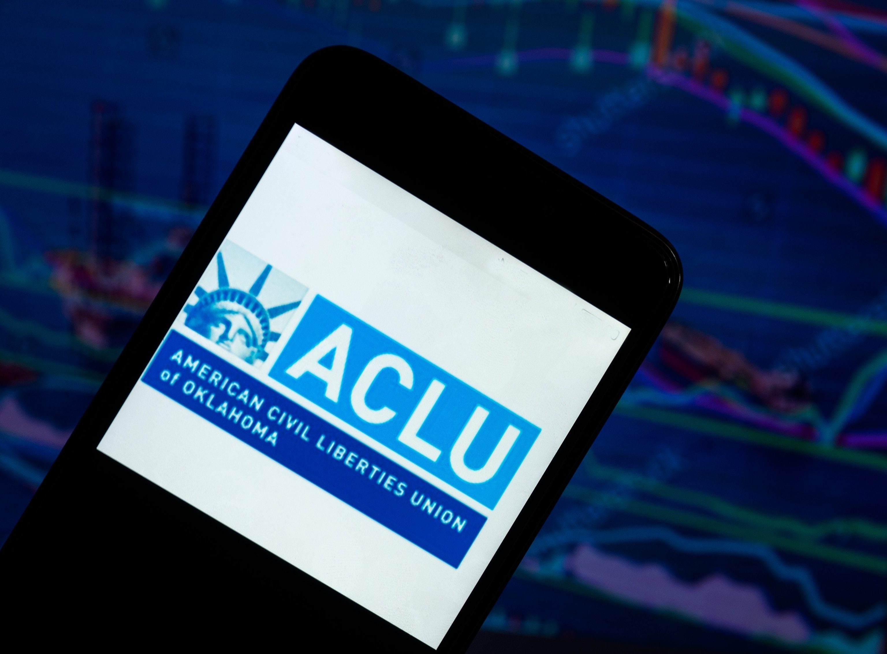 PHOTO: The American Civil Liberties Union logo seen displayed on a