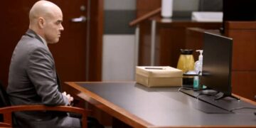 Robert Telles waiting in the courtroom during his murder trial at the Regional Justice Center in Las Vegas. - Credit: K.M. Cannon/Las Vegas Review-Journal/Getty Images