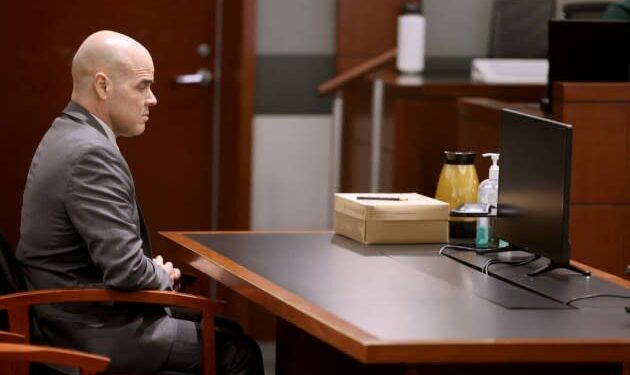 Robert Telles waiting in the courtroom during his murder trial at the Regional Justice Center in Las Vegas. - Credit: K.M. Cannon/Las Vegas Review-Journal/Getty Images