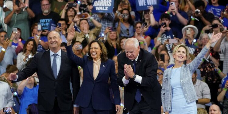 U.S. Vice President and Democratic presidential candidate Kamala Harris holds rally with vice president pick, in Philadelphia