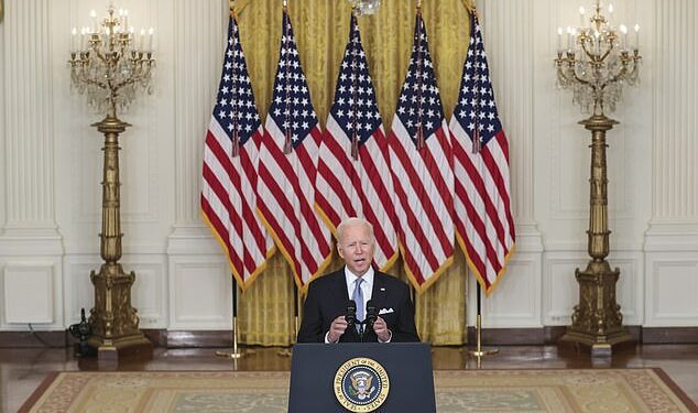 United States President Joe Biden arrives to deliver remarks on Afghanistan in the East Room of the White House in Washington, DC on Monday, August 16, 2021