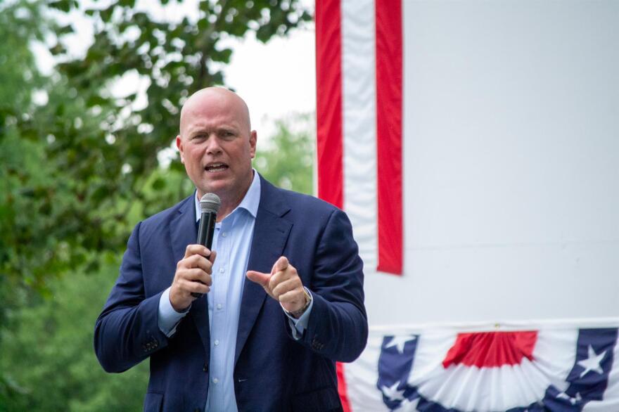 Matthew Whitaker, a former acting attorney general under former President Donald Trump, is the guest speaker at Republican Day at the Illinois State Fair. (Capitol News Illinois photo by Jerry Nowicki)