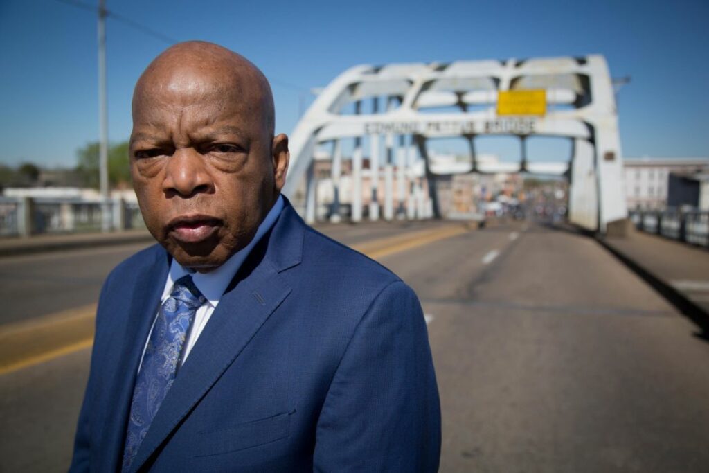 John Lewis returned to the Edmund Pettus Bridge in Selma where he marched for civil rights and equality.