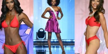 Miss USA 2024 Top 20 Contestants Model Patriotic Swimsuits and Shine in Metallic Sherri Hill Cocktail Dresses: See the Looks