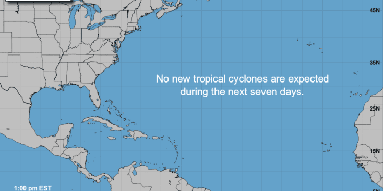 National Hurricane Center tracking tropical wave with 80% chance for development