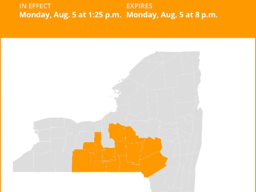 New York under a severe thunderstorm watch until Monday evening