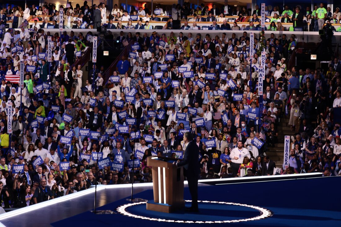 Roy Cooper, governor of North Carolina, speaks during the Democratic National Convention.