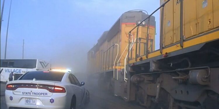 Stolen bus chase ends in NLR rail yard