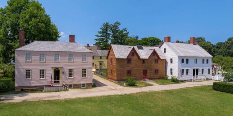 Historic homes on the campus of Strawbery Banke Museum in Portsmouth, NH.