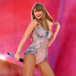 Taylor Swift performs on stage during the