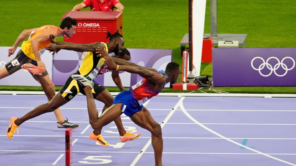 USA's Rai Benjamin wins gold in men's 400 hurdles at Paris Olympics