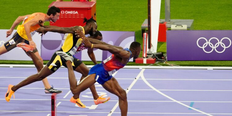 USA's Rai Benjamin wins gold in men's 400 hurdles at Paris Olympics