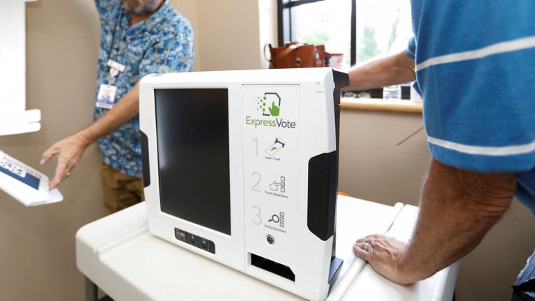 A ballot marking device set up in Florida. Pic: Reuters 