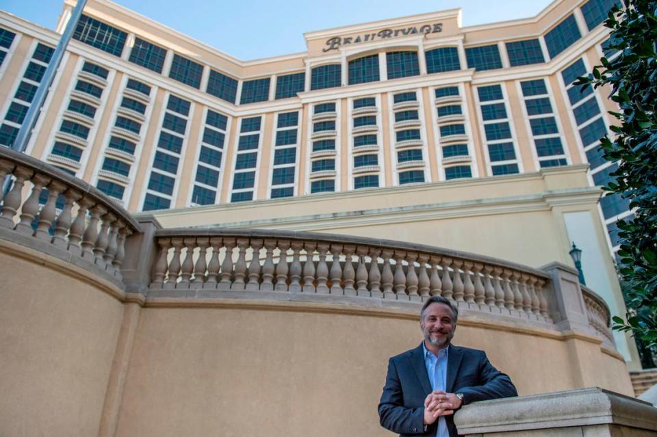 Brandon Dardeau, president and chief operating officer of Southeast Operations at Beau Rivage Resort & Casino, poses for a portrait outside the Biloxi, MS resort. The casino was a winner in USA Today polls for favorite casinos in the country.