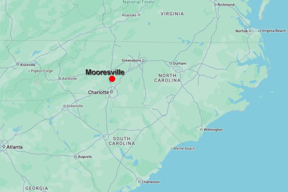 This map pinpoints where Mooresville is in proximity to Charlotte, as well as other prospering southern cities, such as Greenville and Atlanta. Google Maps