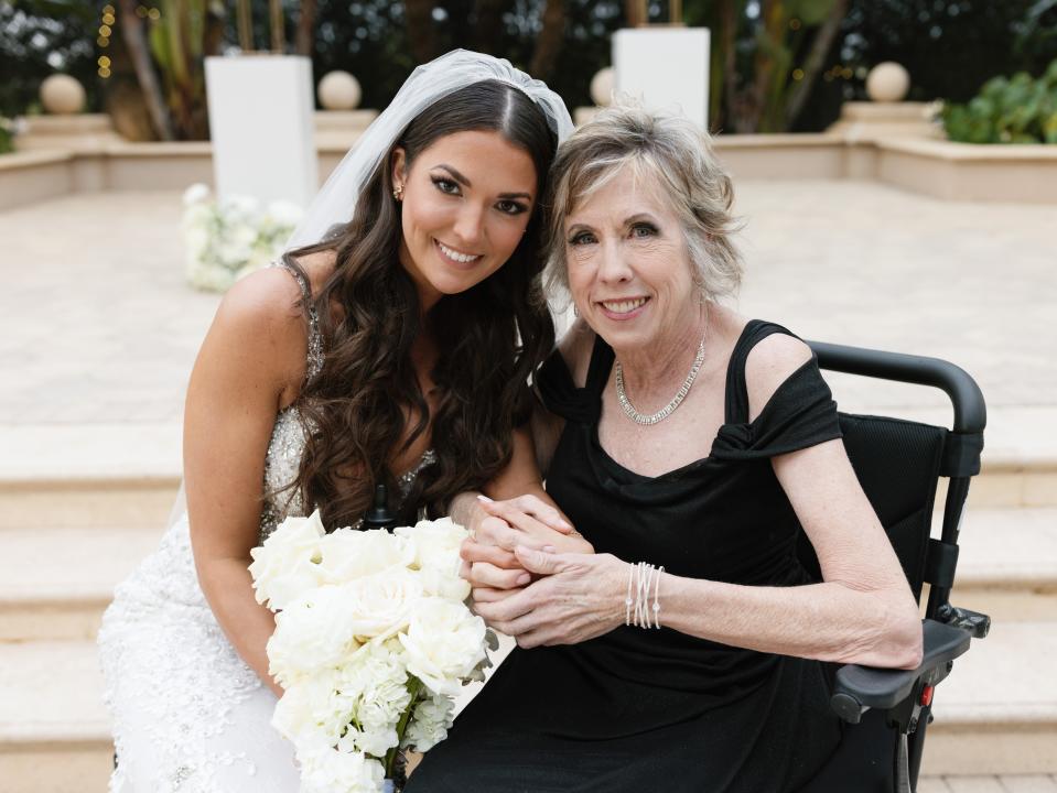 Deb Sarkisian (right) with her daughter, Kailey, on her wedding day. Since her ALS diagnosis, Sarkisian said she has learned to 