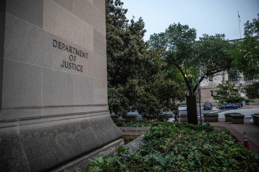 U.S. Department of Justice building in Washington, D.C., site of the indictment of former President Donald Trump