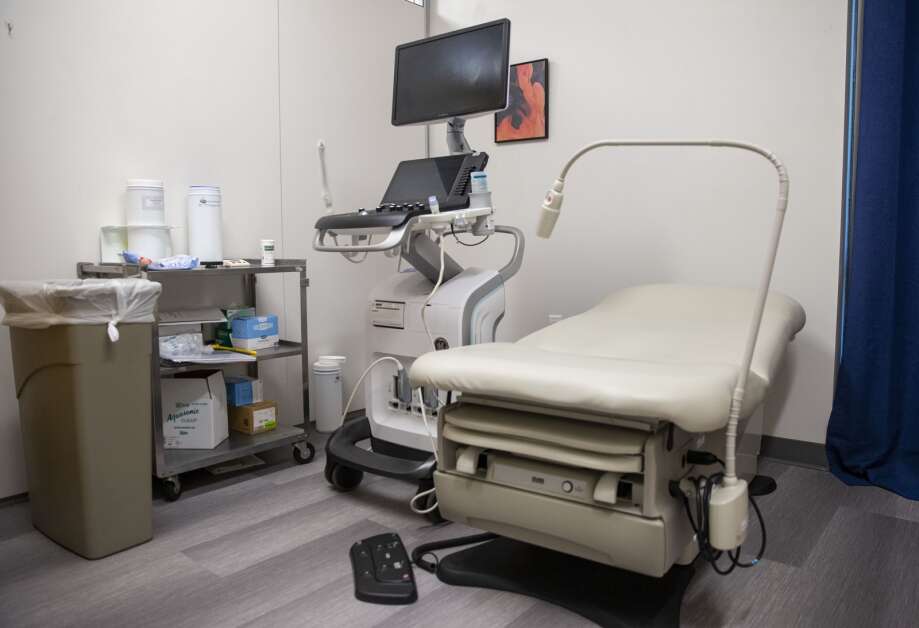 An exam room at the Planned Parenthood clinic in Mankato, Minn., pictured Aug. 30, features ultrasound equipment. The clinic now sees about 15 patients a week and intends to expand to 22 to 25 patients a week this fall. (Savannah Blake/The Gazette)