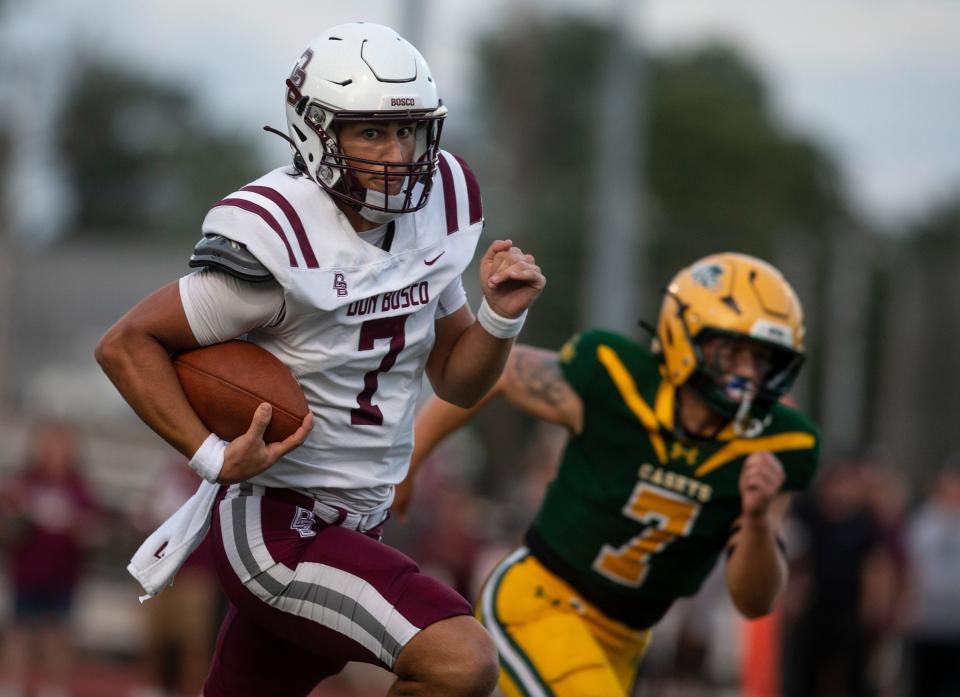 Don Bosco quarterback Deven Sisler. Don Bosco at Red Bank Catholic football. 
Red Bank, NJ
Friday, September 6, 2024