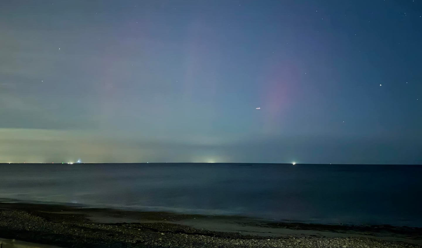 A shot of the Northern Lights as seen in Scituate, Mass., Thursday night.