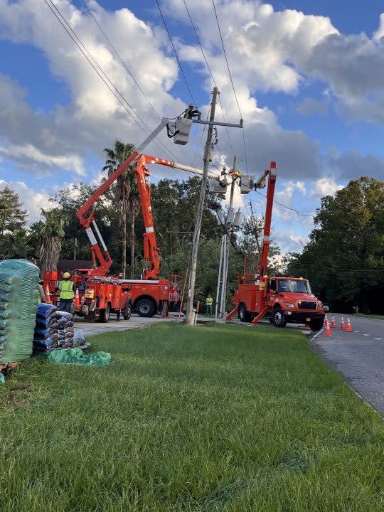 OG&E help restore power to thousands in Louisiana following Hurricane Francine. 