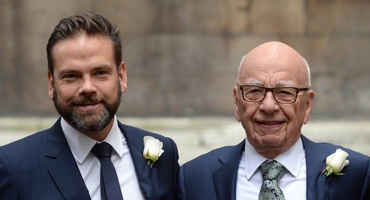 Lachlan and Rupert Murdoch (Image: AAP/Doug Peters)