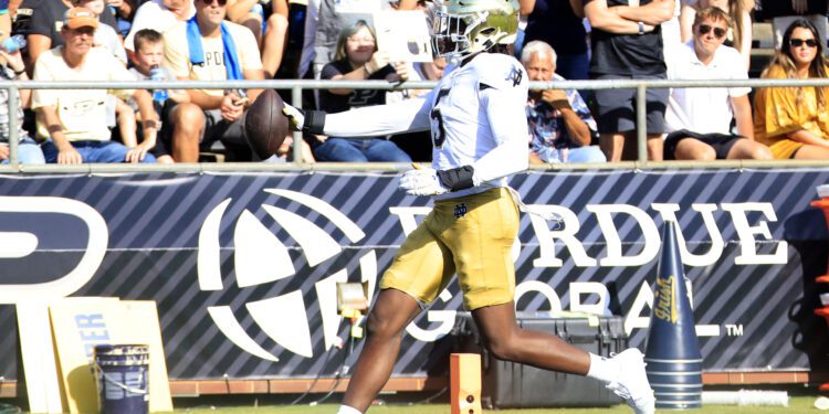 Boubacar Traore's pick-six against Purdue was the first by an Irish defensive lineman since 2013.