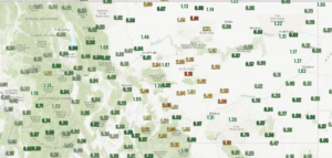 A map showing 72-our rainfall totals as of the afternoon of Sept. 19, 2024. (Source: NOAA/NWS)