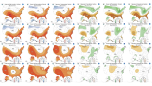 NOAA long-term forecasts for temperatures and precipitation for the next year. (Source: NOAA/Climate Prediction Center)