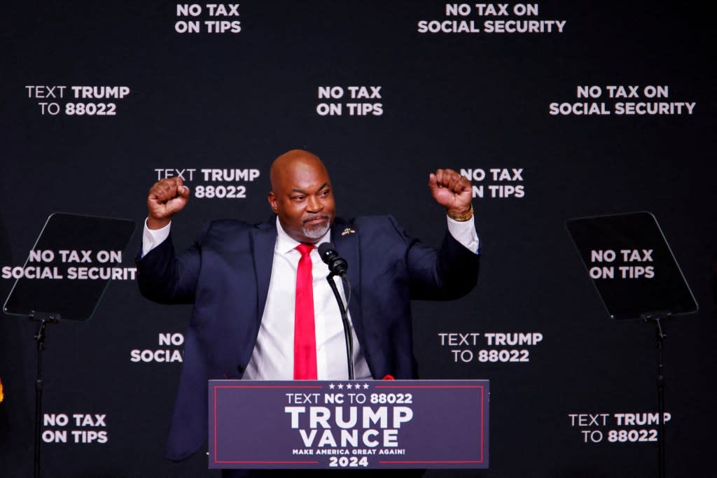 North Carolina Lt. Gov. Mark Robinson attends a campaign event in Asheville, North Carolina, August 14, 2024. REUTERS