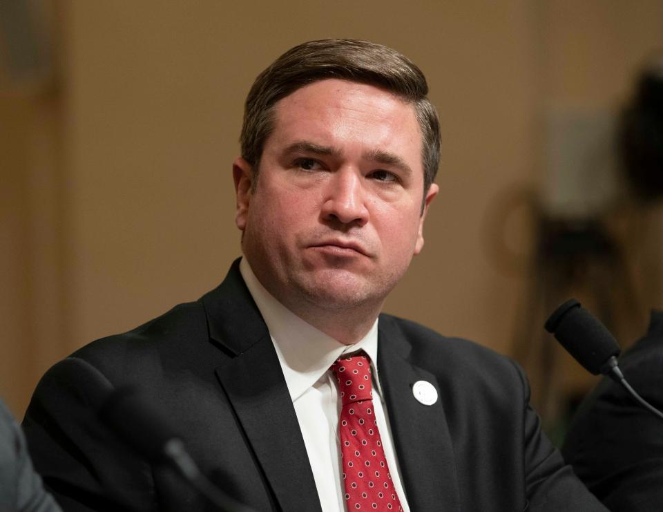 Missouri Attorney General Andrew Bailey is pictured during a House Homeland Security committee hearing on Jan. 10, 2024.