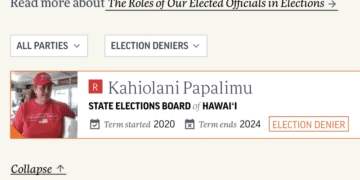 The Sunshine Blog: The Landscape Of Election Denial In America Includes Hawaii