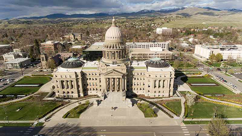 Capital Building In Downtown Boise During The Day