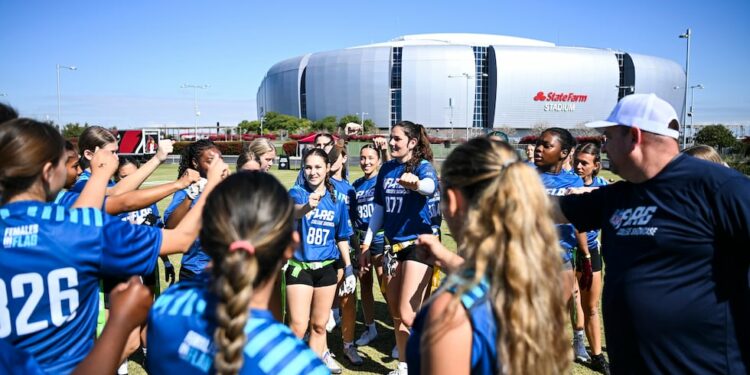 The Arizona Cardinals host an NFL Flag College Showcase for local girls flag football players...