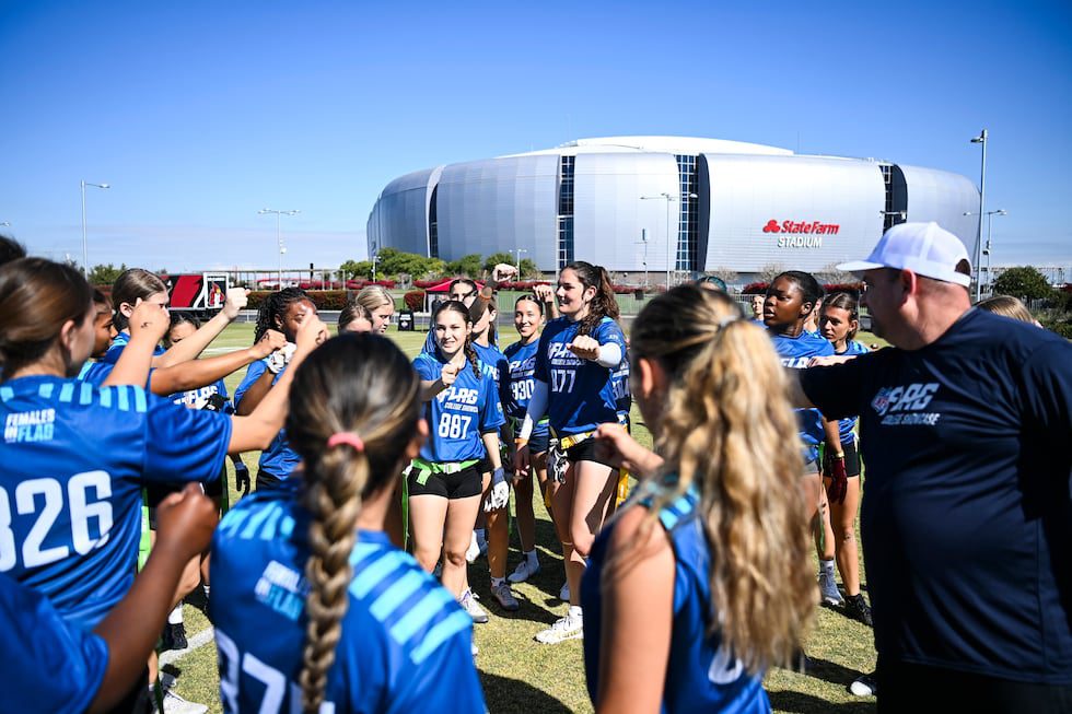 The Arizona Cardinals host an NFL Flag College Showcase for local girls flag football players...