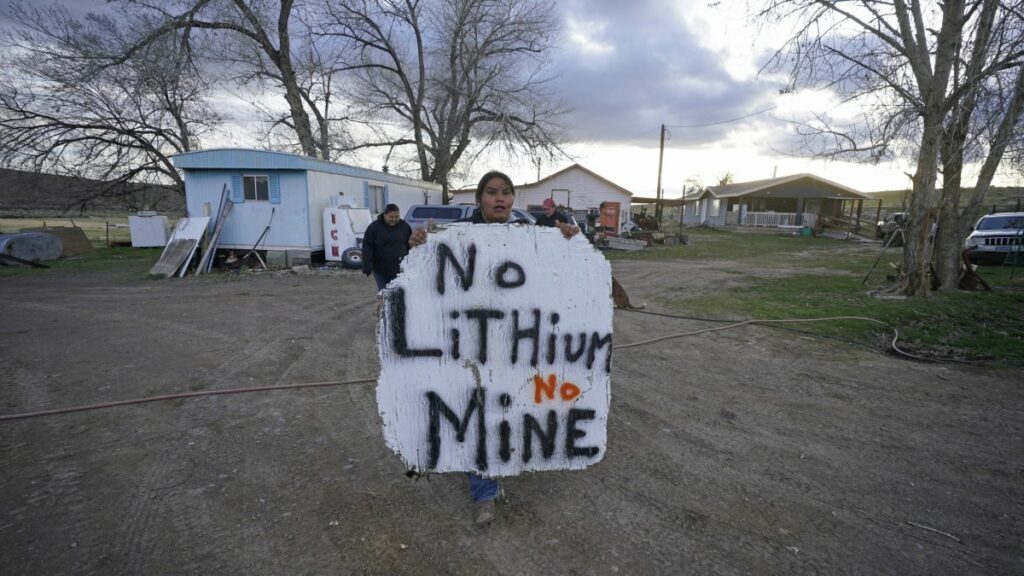 Lithium mine protest