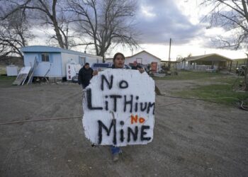 Lithium mine protest