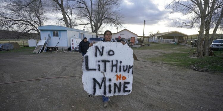 Lithium mine protest