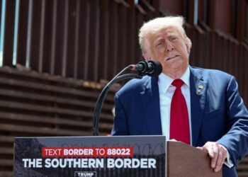 Former President Donald Trump speaking about immigration and border security near Coronado National Memorial, Arizona in 2024