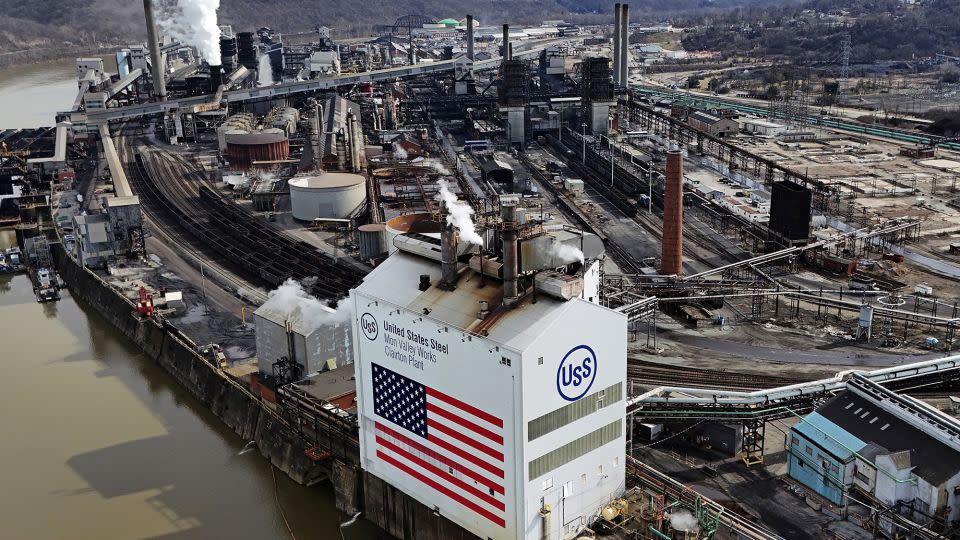 US Steel's Mon Valley Works in Clairton, Pennsylvania.  US Steel said the future of this and other union-represented plants at the company are at risk unless it gets approval to be purchased by Nippon Steel. But so far the United Steelworkers union and most politicians are opposed to the purchase. - Gene J. Puskar/AP