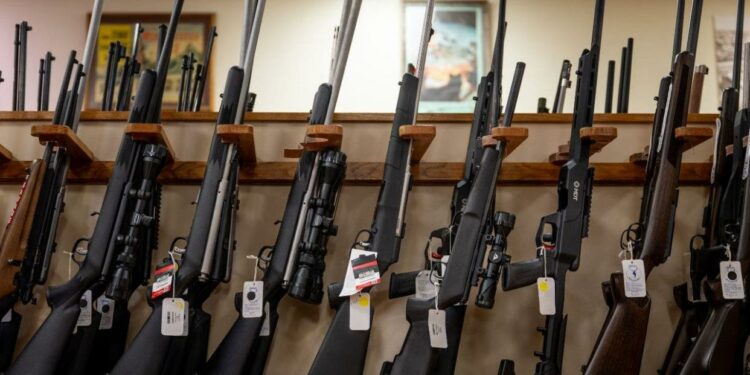 rifles on display in Texas