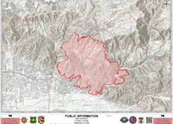 Line Fire Public information map as of Sept. 8.