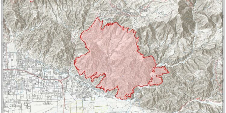 Line Fire Public information map as of Sept. 8.