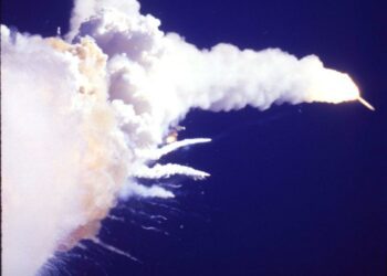 Space shuttle Challenger explosion.