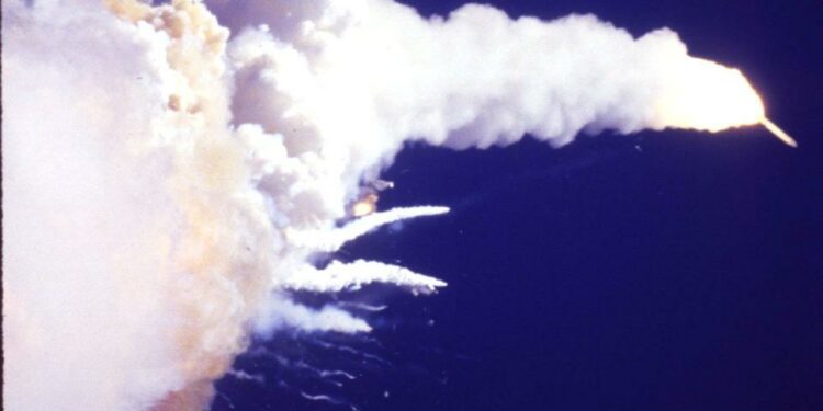 Space shuttle Challenger explosion.