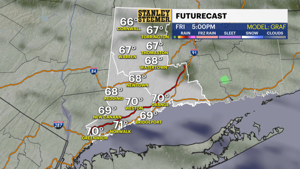 Cloudy and rainy for Friday in Connecticut, no direct impacts expected from Hurricane Helene